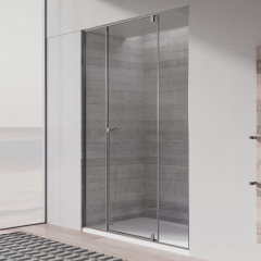 Factory Supply Quality Assurance Pivot Alcove Shower Enclosure Brushed Gray TW13-S-31