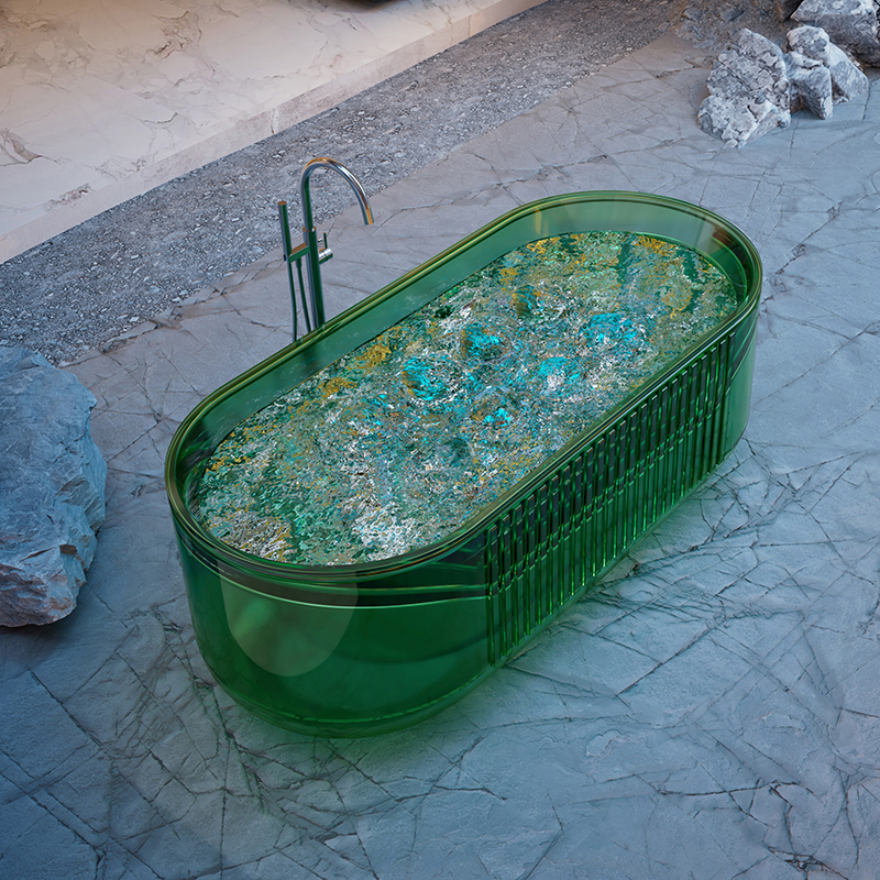 Factory Supply Quality Assurance Freestanding Transparent Bubble Massage Bathtub XR-7001TM