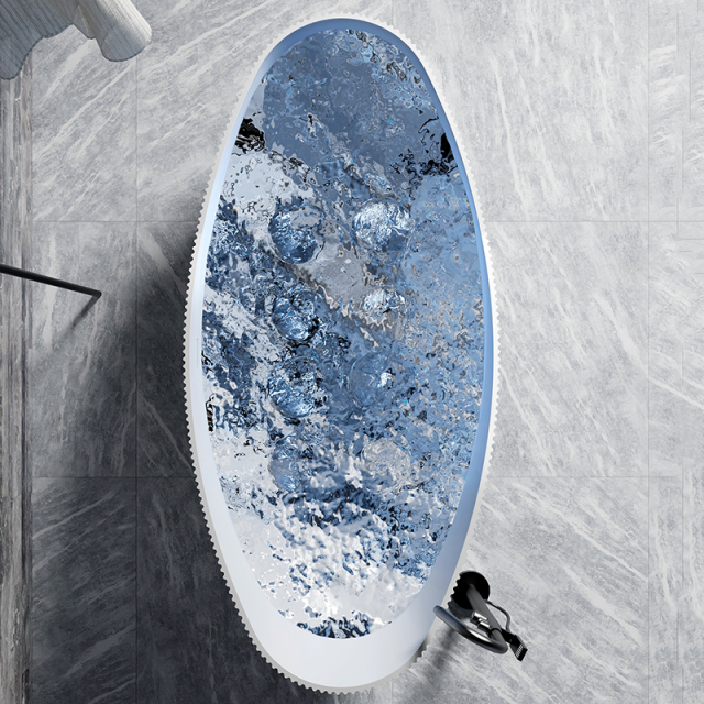 Quality Wholesale Unique Design V Groove Fluted Bubble Constant Temperature Heated Massage Bathtub TW-8308M