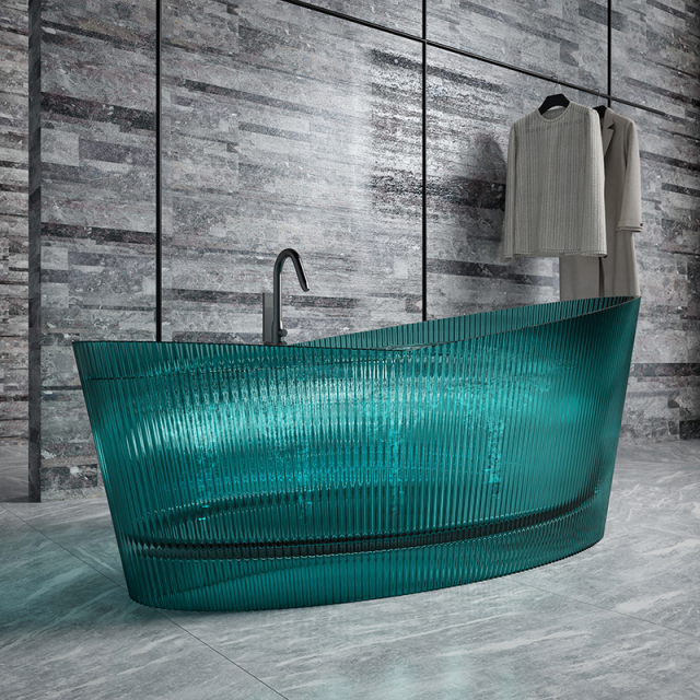 Hot Style Wholesale Freestanding Fluted Transparent Bubble Massage Bathtub TW-8308TM