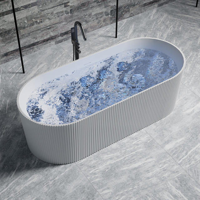 Quality Wholesale Unique Design Oval Fluted Bubble Constant Temperature Heated Massage Bathtub TW-8301M