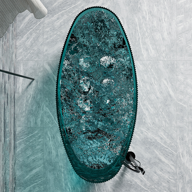 Hot Style Wholesale Freestanding Fluted Transparent Bubble Massage Bathtub TW-8308TM