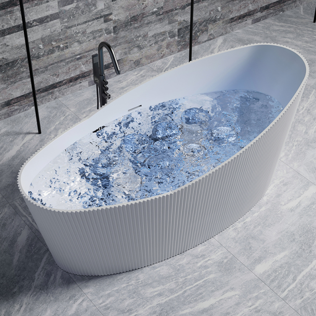 Quality Wholesale Unique Design V Groove Fluted Bubble Constant Temperature Heated Massage Bathtub TW-8308M