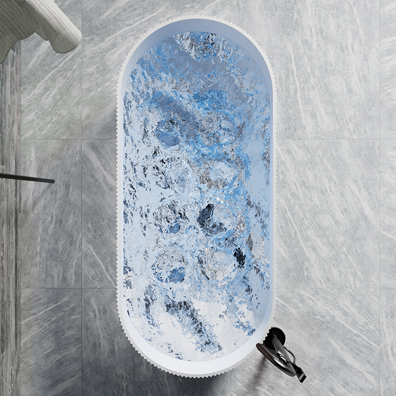 Quality Wholesale Unique Design Oval Fluted Bubble Constant Temperature Heated Massage Bathtub TW-8301M