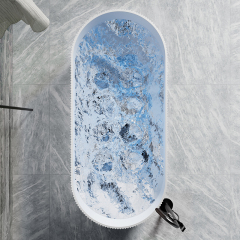 Quality Wholesale Unique Design Oval Fluted Bubble Constant Temperature Heated Massage Bathtub TW-8301M