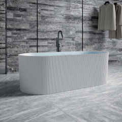 Quality Wholesale Unique Design Oval Fluted Bubble Constant Temperature Heated Massage Bathtub TW-8301M