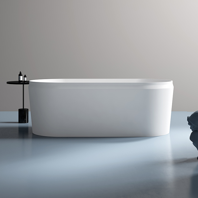 China Wholesale Factory Oval Freestanding Artificial Stone Bathtub XA-8858