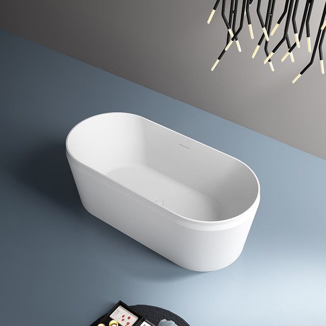 China Wholesale Factory Oval Freestanding Artificial Stone Bathtub XA-8858