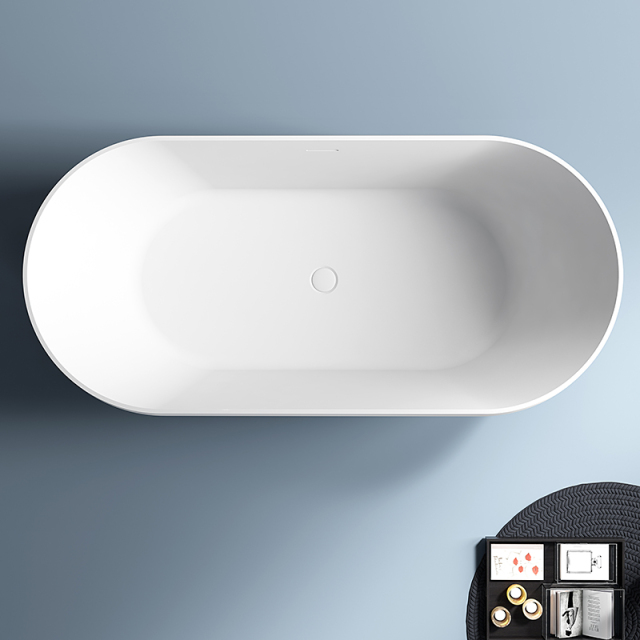 China Wholesale Factory Oval Freestanding Artificial Stone Bathtub XA-8858