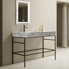 Popular Wholesale Designer Silver Pattern Counter Top Console Wash Basin TW-8685G