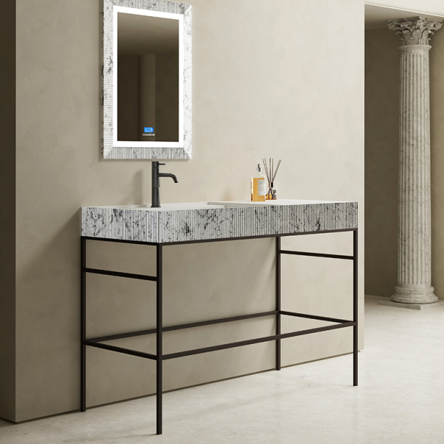 Popular Wholesale Designer Silver Pattern Counter Top Console Wash Basin TW-8685G