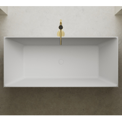 Hot Style Wholesale Freestanding Solid Surface Silver Pattern Flunted Rectangular Bathtub TW-8685S