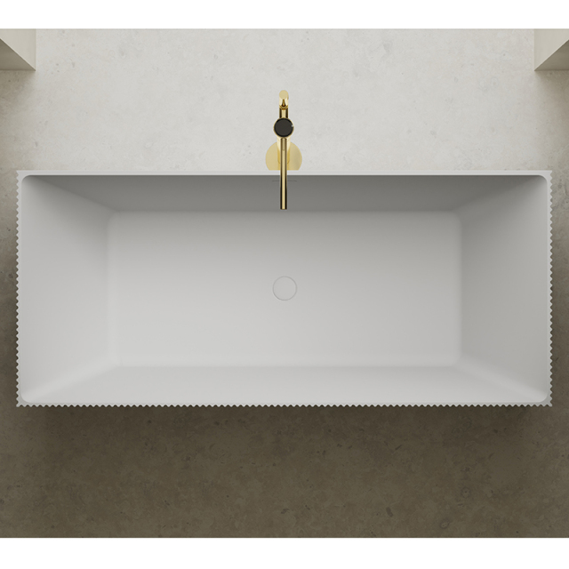 Hot Style Wholesale Freestanding Solid Surface Silver Pattern Flunted Rectangular Bathtub TW-8685S