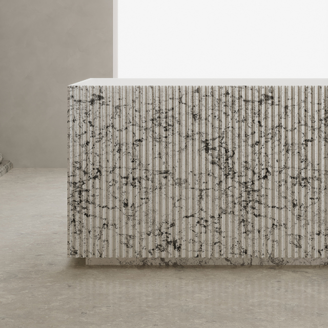 Hot Style Wholesale Freestanding Solid Surface Silver Pattern Flunted Rectangular Bathtub TW-8685S