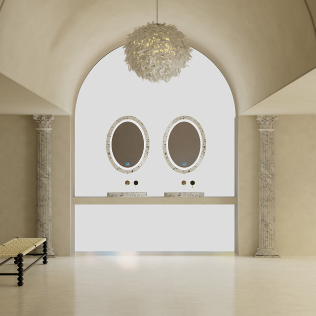 Factory Supply Quality Assurance Artificial Stone Silver Pattern Fluted Counter Top Wash Basin TW-8681AS