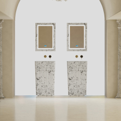 Wholesale Price Solid Surface Silver Pattern Freestanding Wash Basin TW-8686ZS