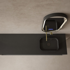 Wholesale High End Quality Carbon Fiber Wall Mounted Bathroom Cabinet Unit MC-V9996