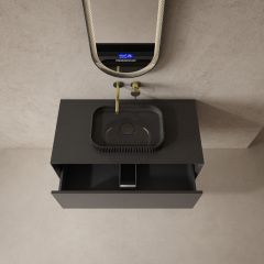 Quality Wholesale Unique Design Carbon Fiber Floating Bathroom Vanity Unit With Countertop Basin MC-V9981