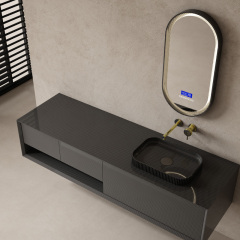 Wholesale High End Quality Carbon Fiber Wall Mounted Bathroom Cabinet Unit MC-V9996