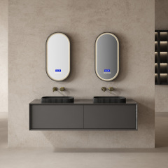 China Wholesale Factory Carbon Fiber Floating Bathroom Vanity Unit With Countertop Double Basins MC-V9982