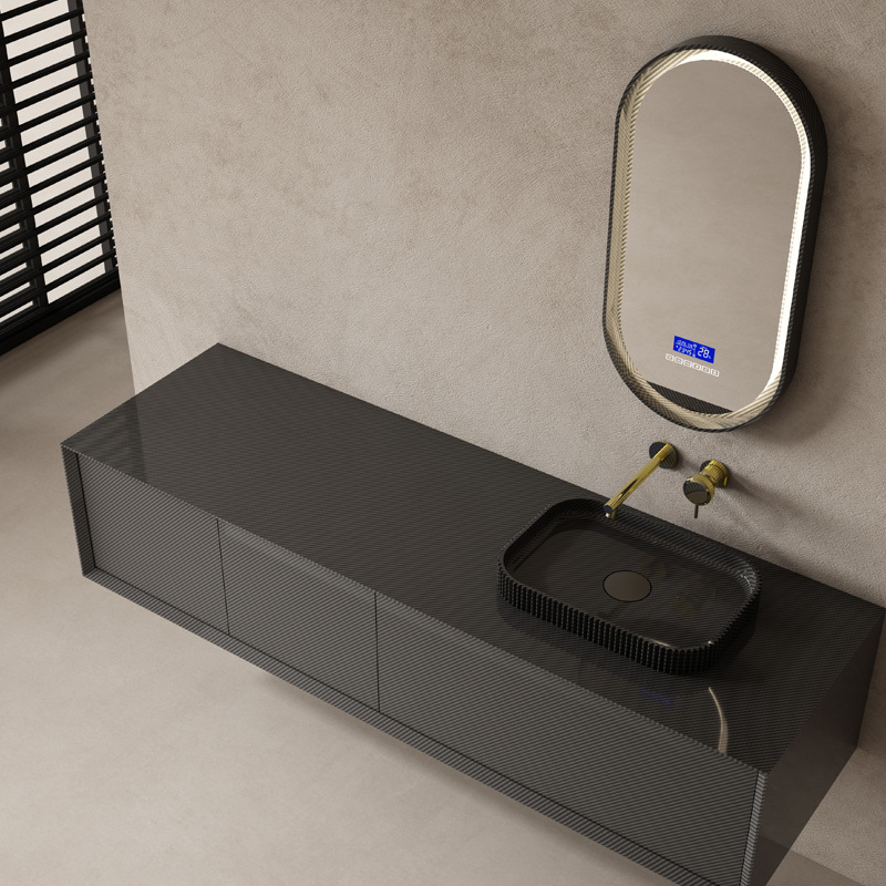 Hot Style Wholesale Carbon Fiber Floating Bathroom Vanity Unit MC-V9986