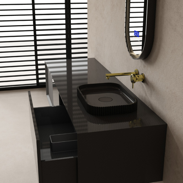 Hot Style Wholesale Carbon Fiber Floating Bathroom Vanity Unit MC-V9986