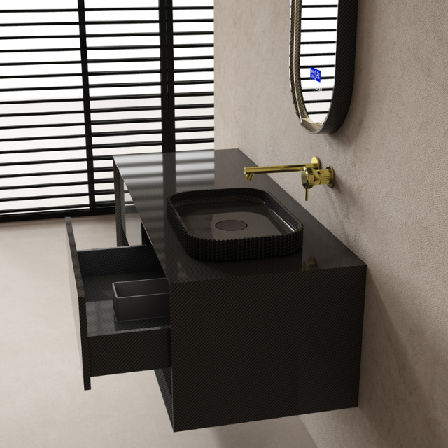 Popular Wholesale Designer Carbon Fiber Floating Bathroom Vanity Unit MC-V9983