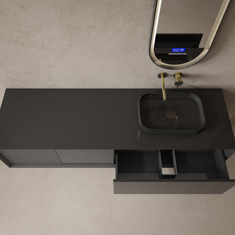 Hot Style Wholesale Carbon Fiber Floating Bathroom Vanity Unit MC-V9986