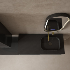 Wholesale Price Carbon Fiber Wall Mounted Bathroom Cabinet Unit With Side Cabinet MC-V9999