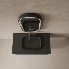 Factory Supply Quality Assurance Carbon Fiber Floating Bathroom Vanity Unit With Countertop Basins MC-V9980