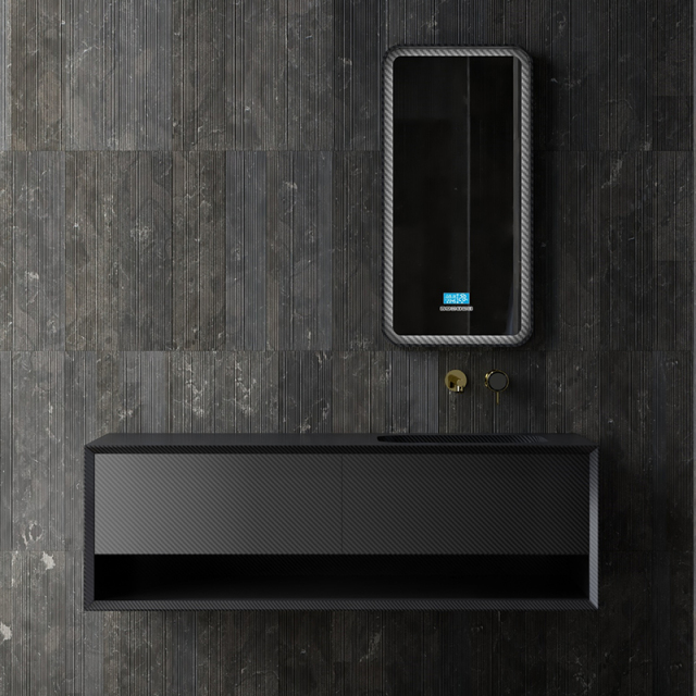 Wholesale Fashion Carbon Fiber Wall Mounted Bathroom Vanity Unit MC-V9963