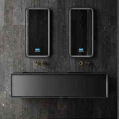 Hot Style Wholesale Carbon Fiber Wall Mounted Bathroom Vanity Unit with Double Sinks MC-V9962