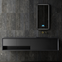 Factory Wholesale Carbon Fiber Wall Mounted Bathroom Vanity Unit MC-V9976