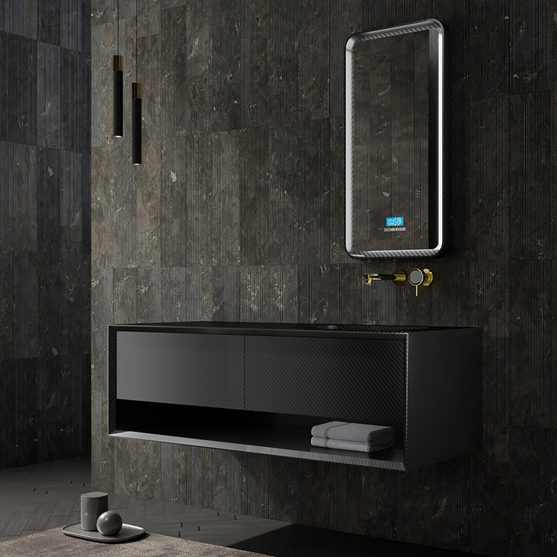 Wholesale Fashion Carbon Fiber Wall Mounted Bathroom Vanity Unit MC-V9963
