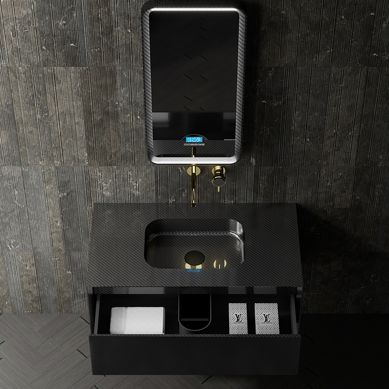 Popular Wholesale Designer Carbon Fiber Wall Mounted Bathroom Vanity Unit MC-V9960