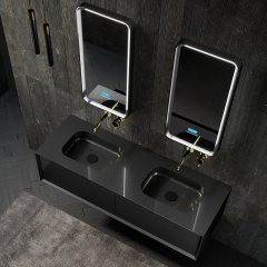 Hot Style Wholesale Carbon Fiber Wall Mounted Bathroom Vanity Unit with Double Sinks MC-V9962