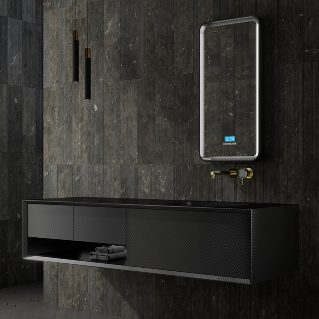 Factory Wholesale Carbon Fiber Wall Mounted Bathroom Vanity Unit MC-V9976