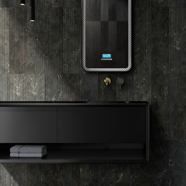 Wholesale Fashion Carbon Fiber Wall Mounted Bathroom Vanity Unit MC-V9963