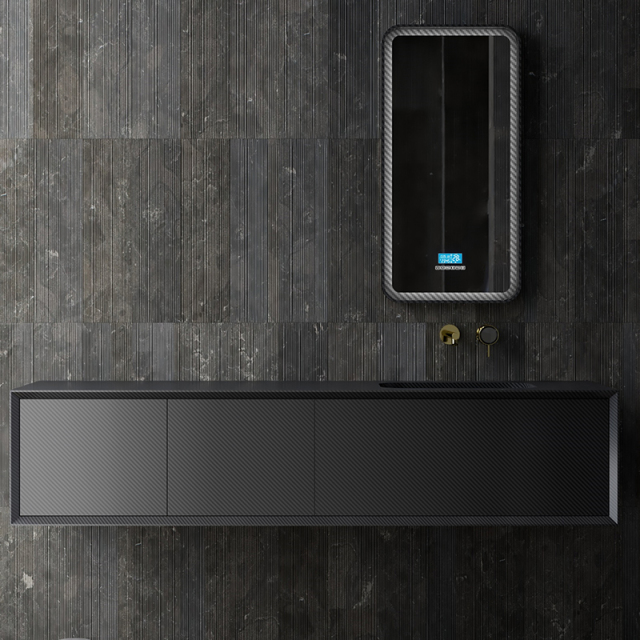 Wholesale High End Quality Carbon Fiber Wall Mounted Bathroom Vanity Unit MC-V9966