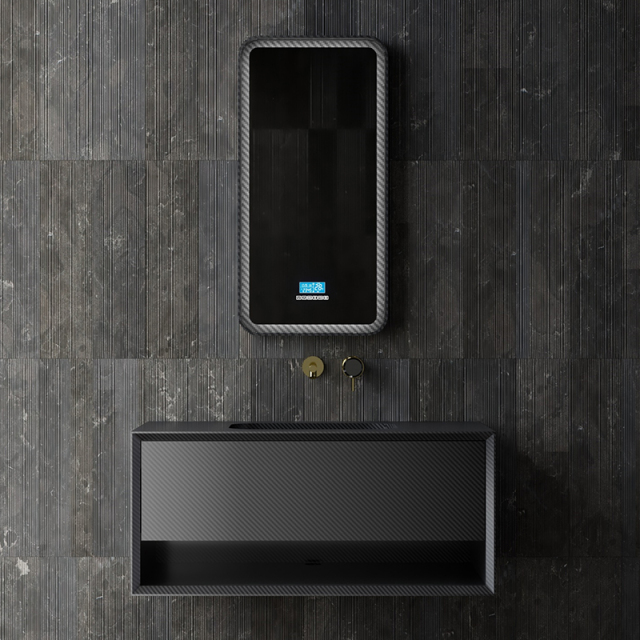 Popular Wholesale Designer Carbon Fiber Wall Mounted Bathroom Vanity Unit MC-V9960