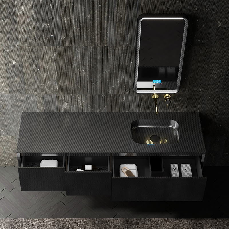 Wholesale High End Quality Carbon Fiber Wall Mounted Bathroom Vanity Unit MC-V9966