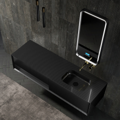 Factory Wholesale Carbon Fiber Wall Mounted Bathroom Vanity Unit MC-V9976