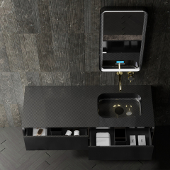 Wholesale Fashion Carbon Fiber Wall Mounted Bathroom Vanity Unit MC-V9963