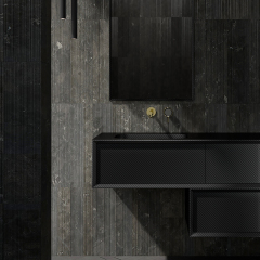 Factory Supply Quality Assurance Carbon Fiber Wall Mounted Bathroom Vanity Unit with Side Cabinet MC-V9969