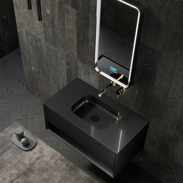 Popular Wholesale Designer Carbon Fiber Wall Mounted Bathroom Vanity Unit MC-V9960