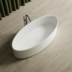 China Wholesale Factory Freestanding V Groove Solid Surface Silver Pattern Flunted Bathtub MR-88867