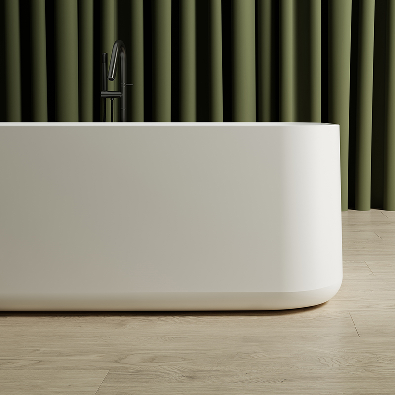 Quality Wholesale Unique Design Freestanding Solid Surface Silver Pattern Flunted Rectangular Bathtub MR-88862