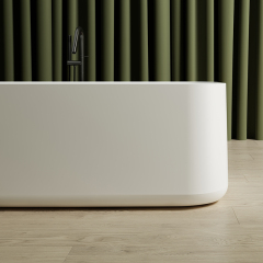 Quality Wholesale Unique Design Freestanding Solid Surface Silver Pattern Flunted Rectangular Bathtub MR-88862