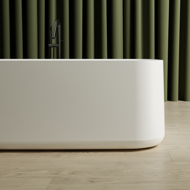 Quality Wholesale Unique Design Freestanding Solid Surface Silver Pattern Flunted Rectangular Bathtub MR-88862