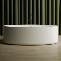 China Wholesale Factory Freestanding V Groove Solid Surface Silver Pattern Flunted Bathtub MR-88867